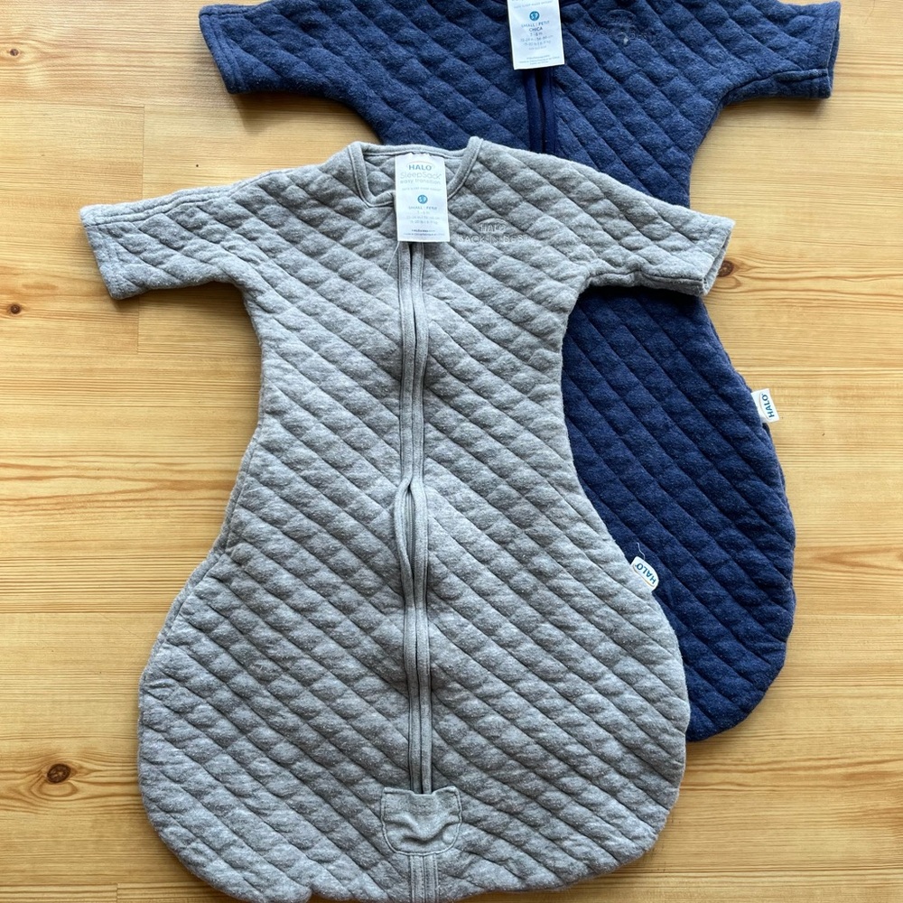 Halo ‘Easy Transition’ Sleep Sacks in Gray and Blue (2 pack)